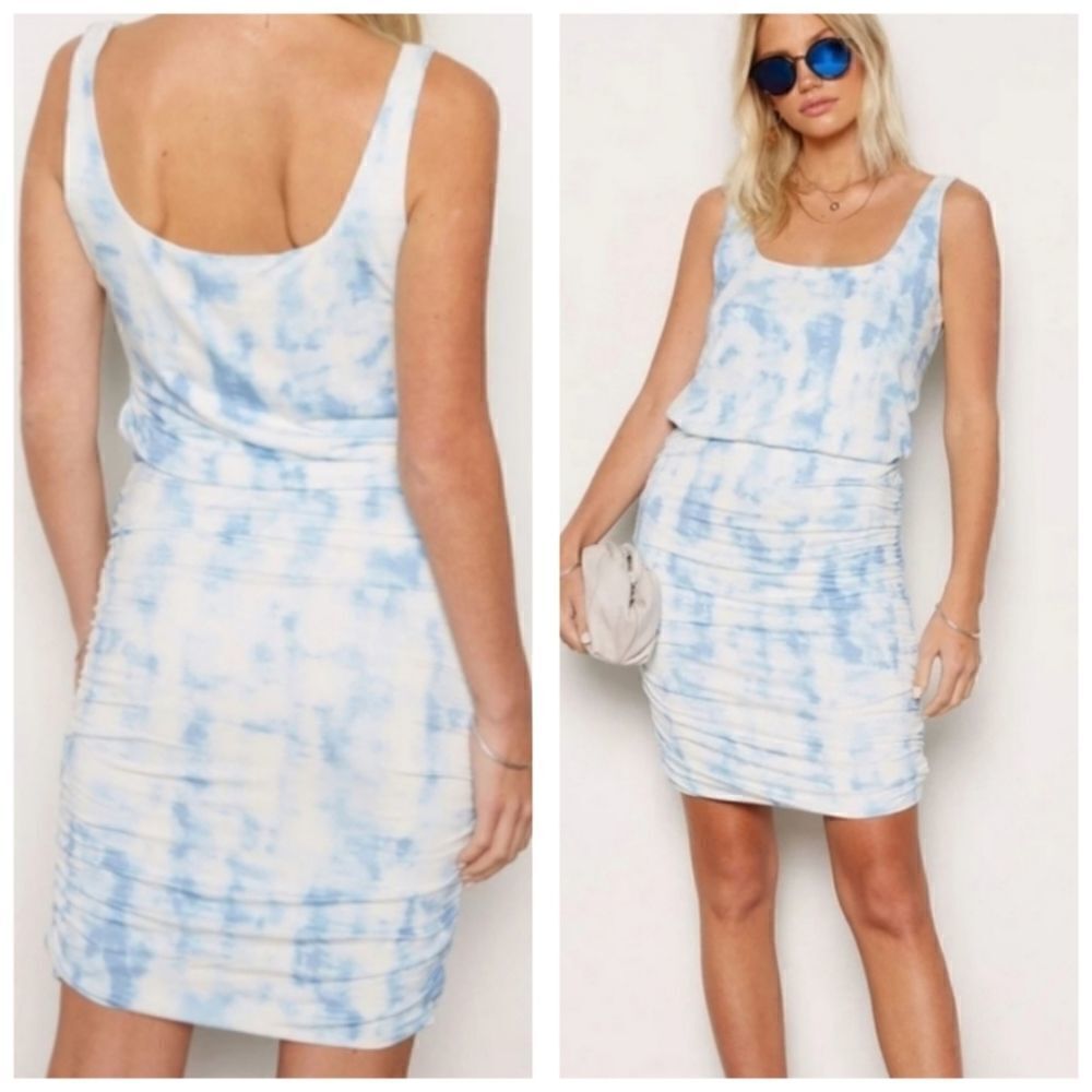 TART Collection Quin Tie-Dye Ruched Sleeveless Mini Dress - Picture 3 of 16